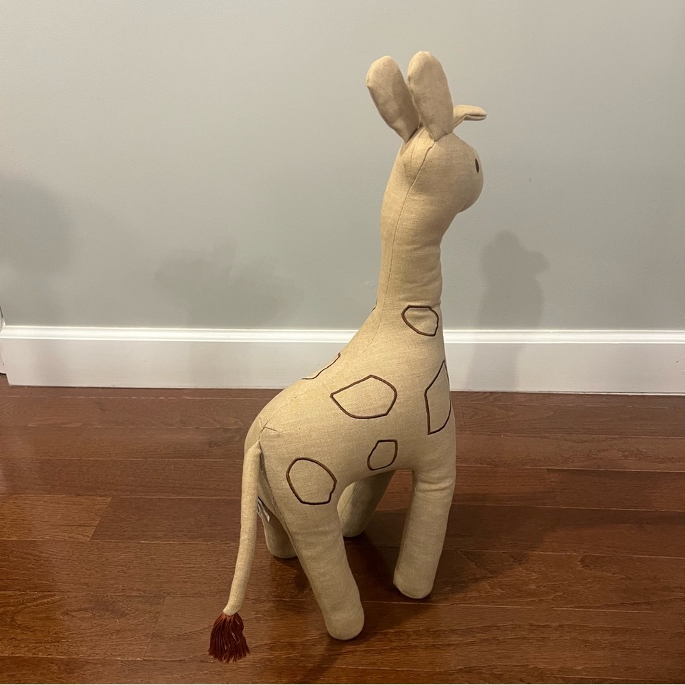 Restoration Hardware Cream and Brown Stuffed Giraffe - Picture 3 of 4
